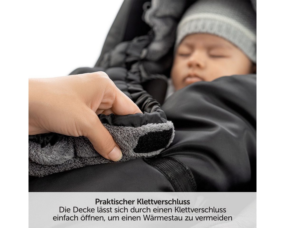 Zamboo Fußsack Schwarz, Baby Winter Einschlagdecke für Babyschale / Maxi Cosi und Babywanne – Bild 5 von 5