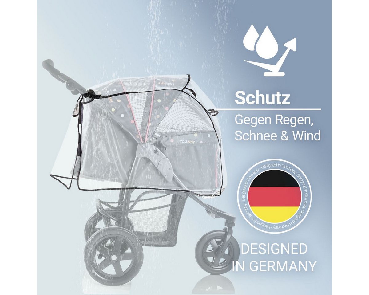 Zamboo Hundebuggy TOGfit, Universal Regenschutz für Hundebuggy Regenverdeck Hundewagen – Bild 2 von 5