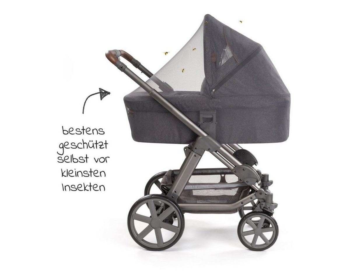 Zamboo Insektenschutzplissee Grau, Universal Insektenschutz / Mückennetz für Kinderwagen & Buggy – Bild 2 von 5