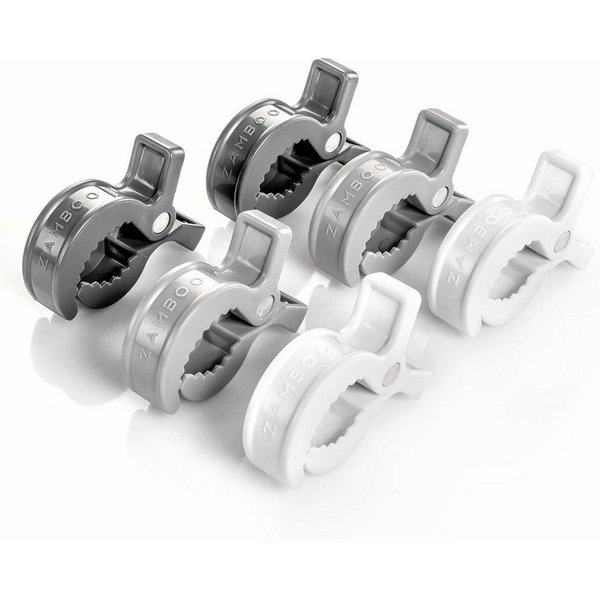 Zamboo Kinder-Buggy Grau Weiß, Kinderwagen Klammern Haken/Clips zur Befestigung an Buggy / Babyschale