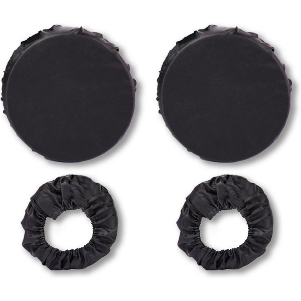 Zamboo Kinder-Buggy Schwarz, Kinderwagen Reifenschutz 4x Universal Radschutzhüllen für Buggy Räder