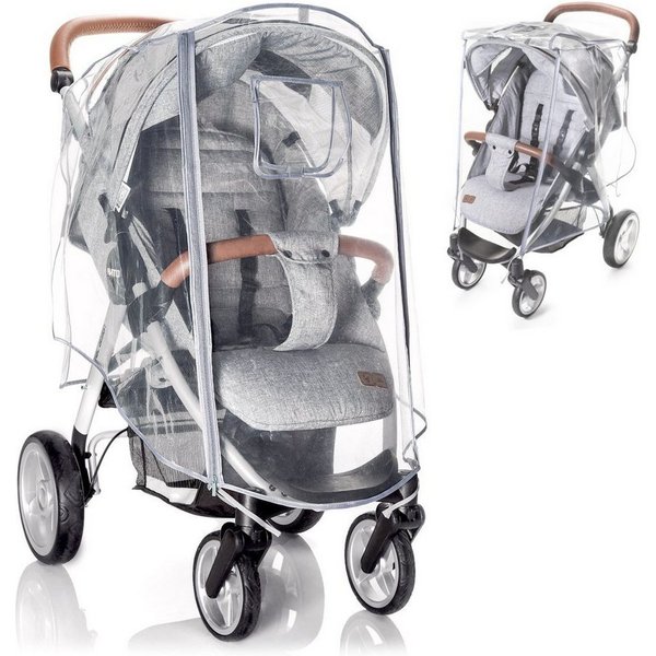 Zamboo Kinderwagen-Regenschutzhülle Universal, Regenschutz Regenverdeck für Buggy & Sportwagen mit Fenster