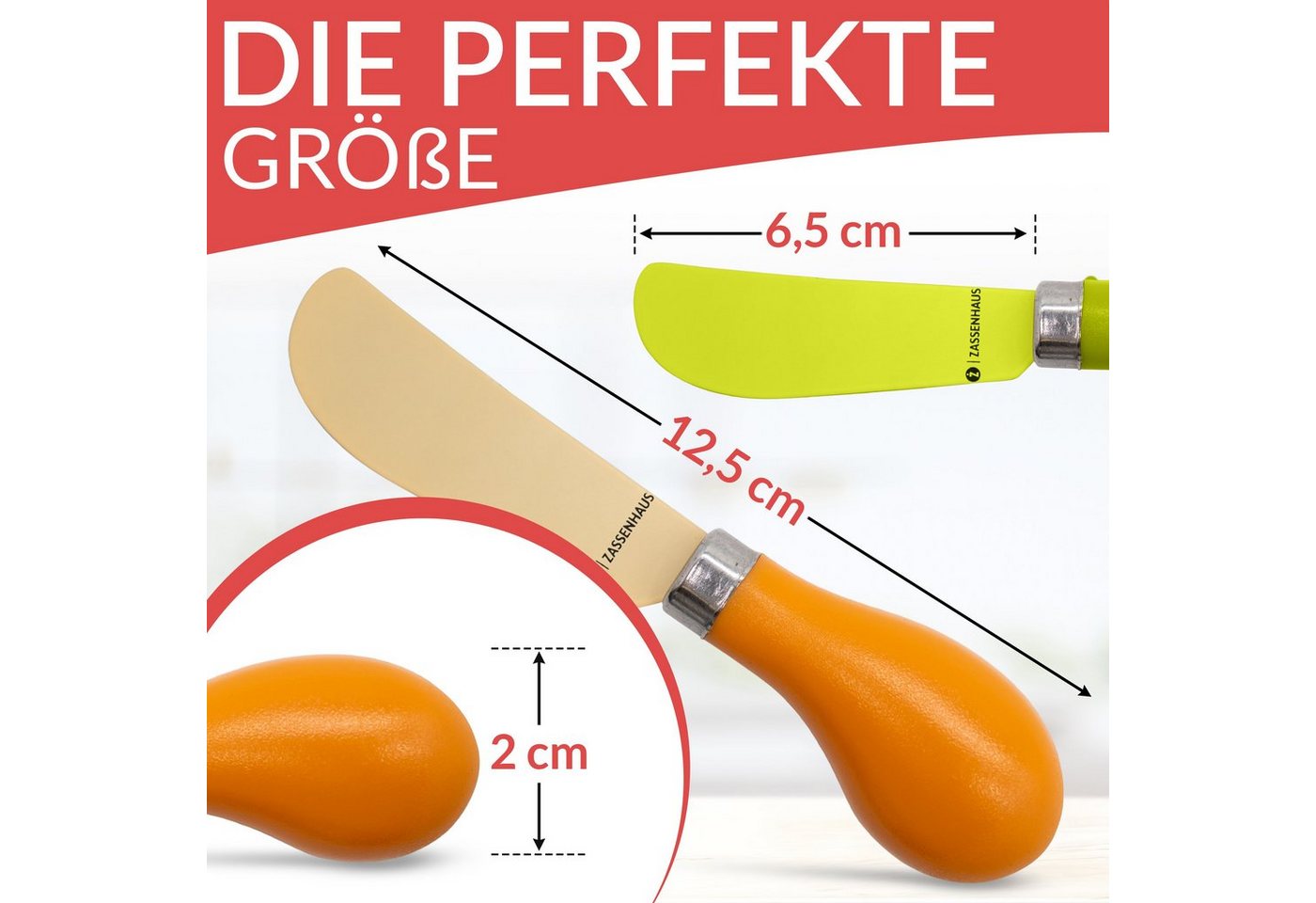 ZASSENHAUS Buttermesser (4 Stück), verschiedene Farben – Bild 2 von 5