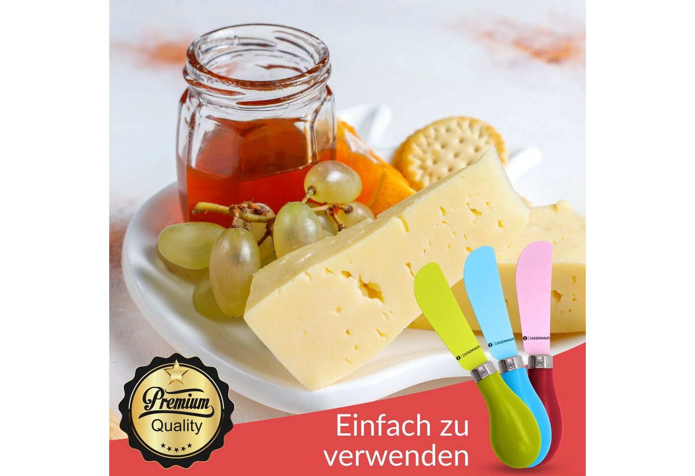ZASSENHAUS Buttermesser (4 Stück), verschiedene Farben – Bild 3 von 5