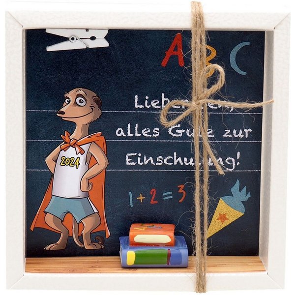 ZauberDeko Geschenkbox Geldgeschenk Schulanfang Einschulung Schule MIT NAMEN Erdmännchen
