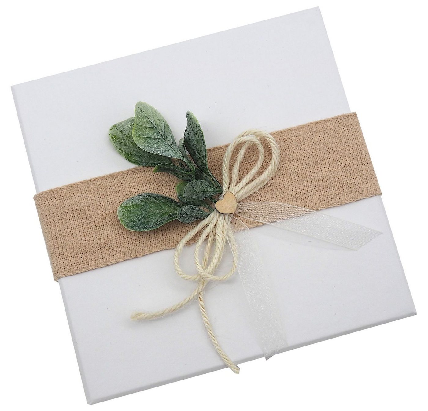 ZauberDeko Geschenkbox Geldgeschenk Verpacken MIT NAME Geschenk Hochzeit Herz Weiß Eukalyptus – Bild 4 von 5