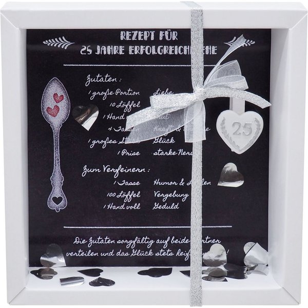 ZauberDeko Geschenkbox Geldgeschenk Verpacken Silberhochzeit Geschenk Rezept für 25 Jahre Ehe