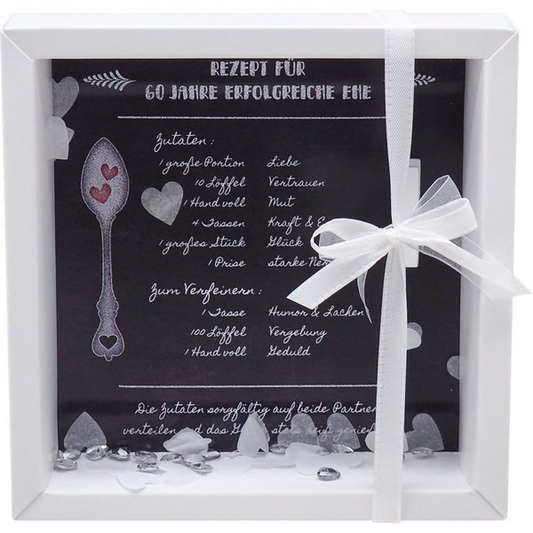 ZauberDeko Geschenkbox Geldgeschenk Verpackung Diamantene Hochzeit Rezept für 60 Jahre Ehe