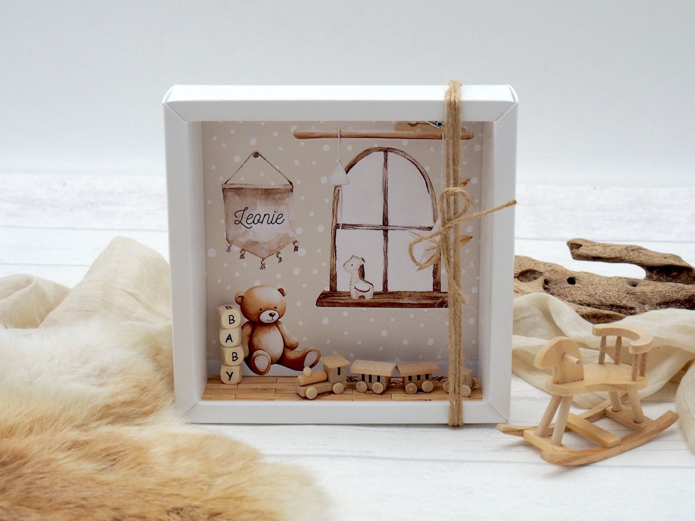 ZauberDeko Geschenkbox Geldgeschenk Verpackung Geschenk Geburt Taufe Boho PERSONALISIERT – Bild 2 von 5