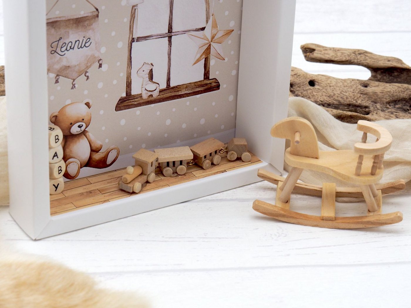 ZauberDeko Geschenkbox Geldgeschenk Verpackung Geschenk Geburt Taufe Boho PERSONALISIERT – Bild 3 von 5