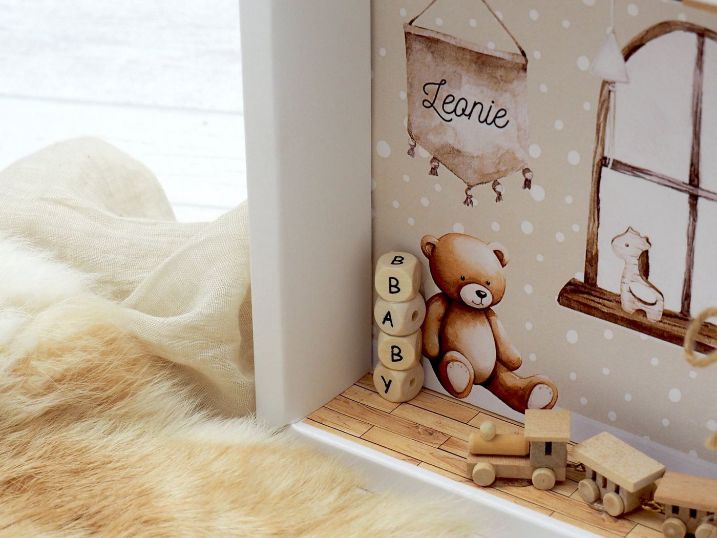 ZauberDeko Geschenkbox Geldgeschenk Verpackung Geschenk Geburt Taufe Boho PERSONALISIERT – Bild 4 von 5
