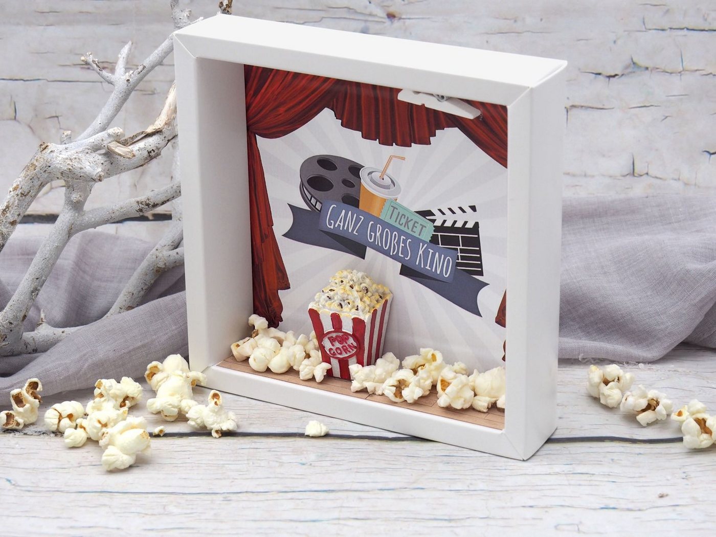 ZauberDeko Geschenkbox Geldgeschenk Verpackung Kino Popcorn Kinogutschein Cinema Geschenk – Bild 4 von 4