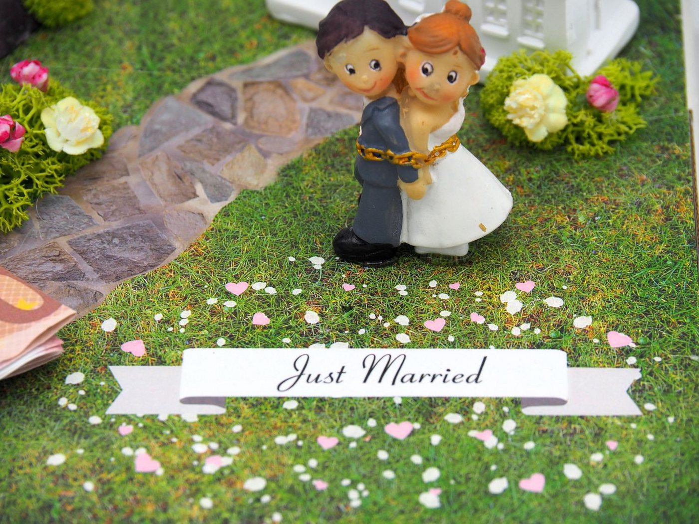 ZauberDeko Geschenkbox Geldgeschenk Verpackung Kirche Hochzeit Geschenk Just Married – Bild 5 von 5