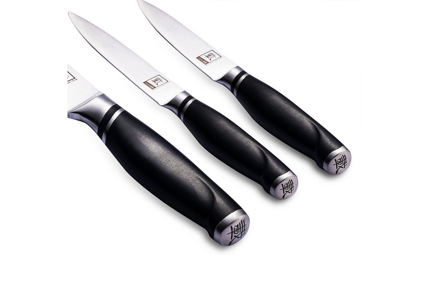 ZAYIKO Messer-Set 3er Küchenmesser-Set 8 bis 20 cm Edelstahlklingen mit ABS Griffen (Stahlmesser mit Geschenkbox, 3-tlg., 3er Edelstahl-Messer-Set), Deutscher E – Bild 5 von 5