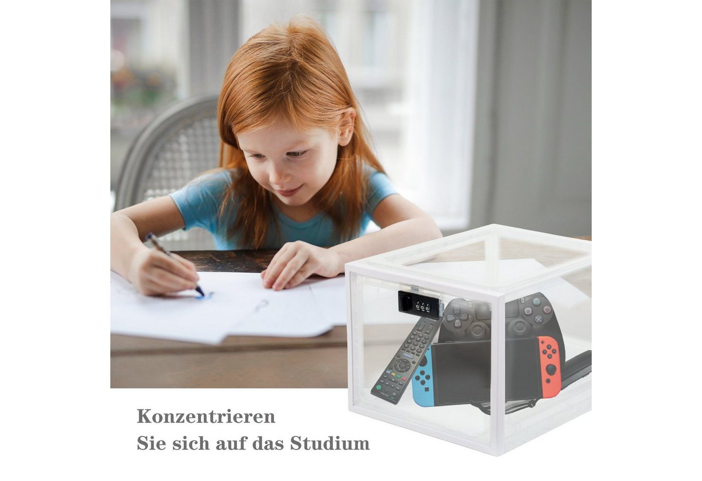 Zedelmaier Aufbewahrungsbox Aufbewahrungsbox abschließbar, faltbar für Medikamente und mehr (1 St., STOS1), stapelbar, für Handys, Süßigkeiten, Snack, Persönlic – Bild 5 von 5
