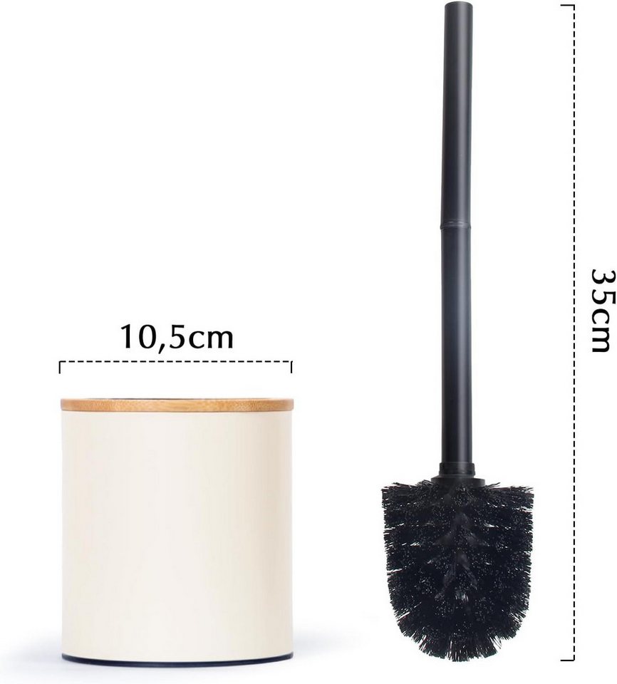 Zedelmaier Badaccessoire-Set Klobürste Holz, Toilettenbürste in Edelstahl, WC Bürsten & Halter, Badezimmer Set, Bürstengarnitur, Klobürstenhalter, Klobesen, Set – Bild 2 von 5