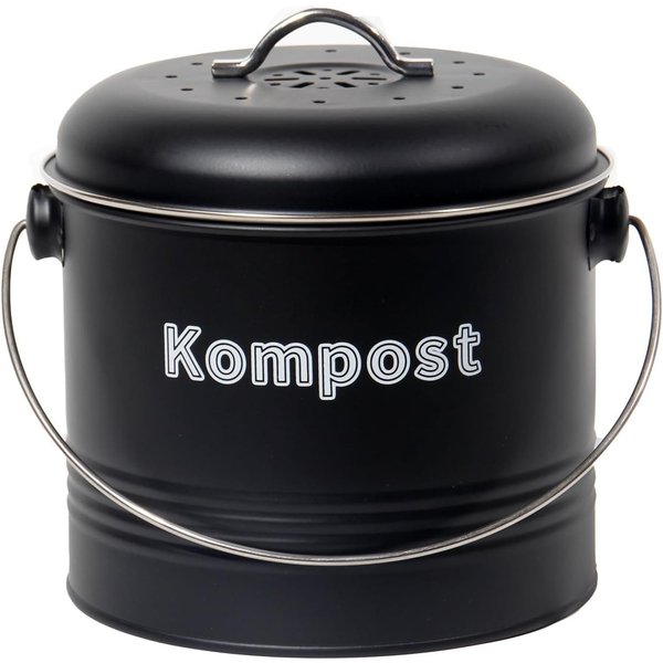 Zedelmaier Biomülleimer Biomülleimer Küche, Bio Mülleimer, Komposteimer Metall, Geruchsdicht mit Aktivkohlefiltern, Biomüll Retro 3,5L
