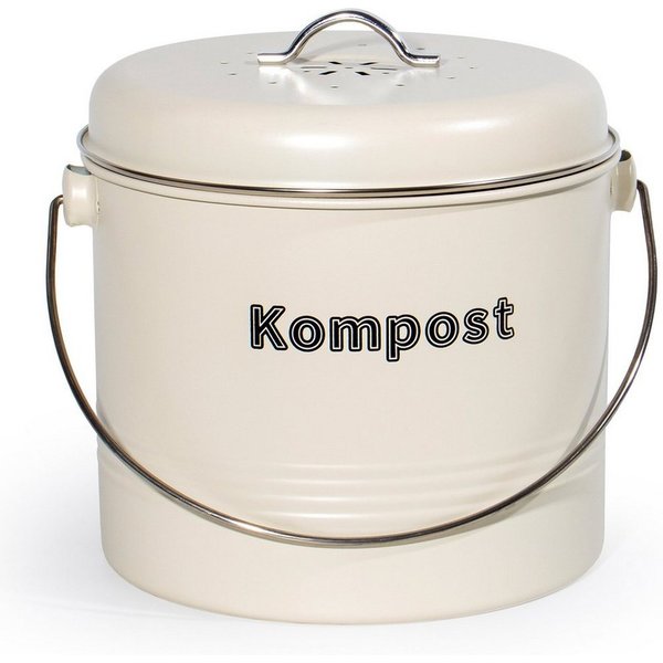 Zedelmaier Biomülleimer Biomülleimer Küche, Bio Mülleimer, Komposteimer Metall, Geruchsdicht mit Aktivkohlefiltern, Biomüll Retro 7L