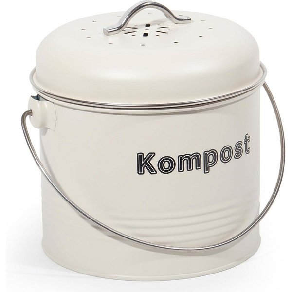 Zedelmaier Biomülleimer Biomülleimer Küche, Bio Mülleimer, Komposteimer Metall, Geruchsdicht mit Aktivkohlefiltern, Biomüll Retro 3,5L