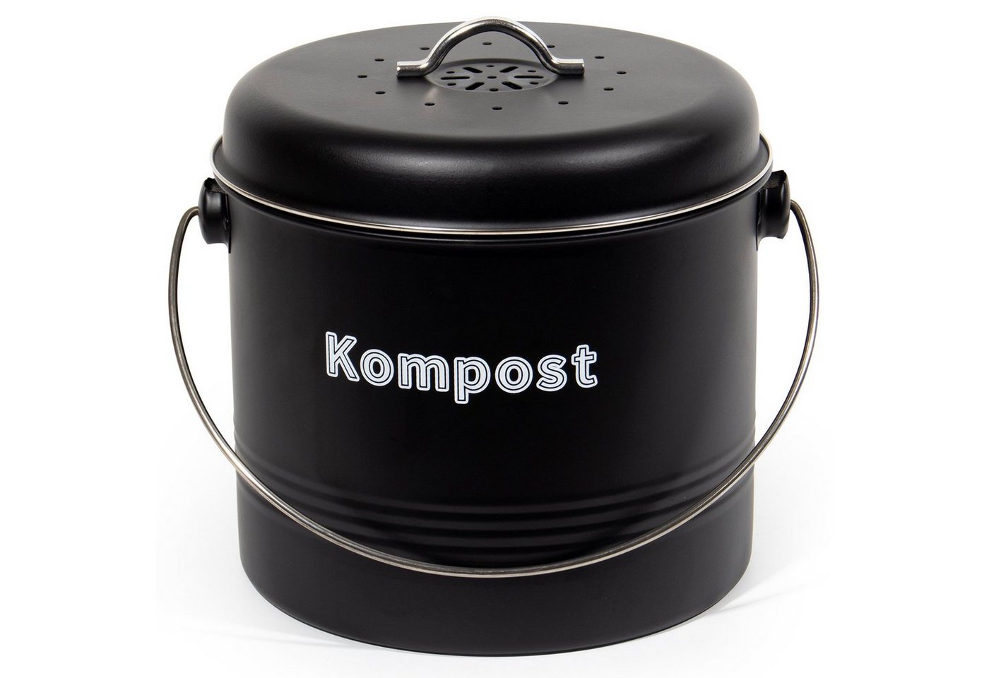 Zedelmaier Biomülleimer Biomülleimer Küche, Bio Mülleimer, Komposteimer Metall, Geruchsdicht mit Aktivkohlefiltern, Biomüll Retro 7L – Bild 3 von 5