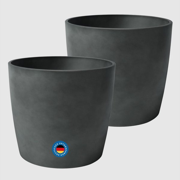 Zedelmaier Blumentopf 2er-Set Blumentopf mit extra Dicker Wand, mattierte Oberfläche