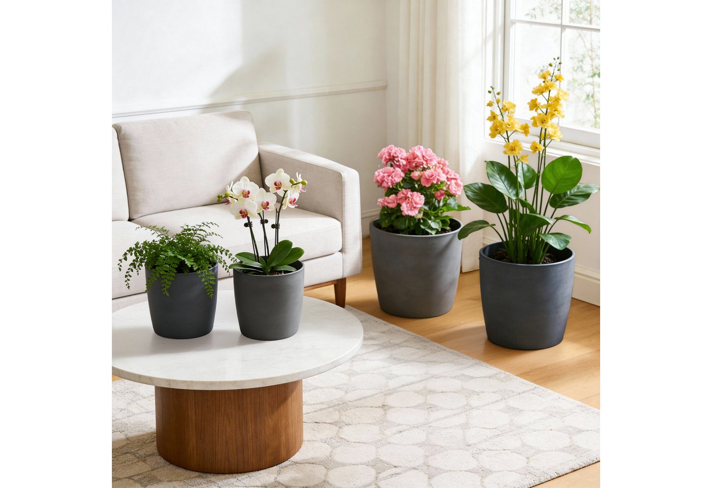 Zedelmaier Blumentopf 2er-Set Blumentopf mit extra Dicker Wand, mattierte Oberfläche – Bild 5 von 5