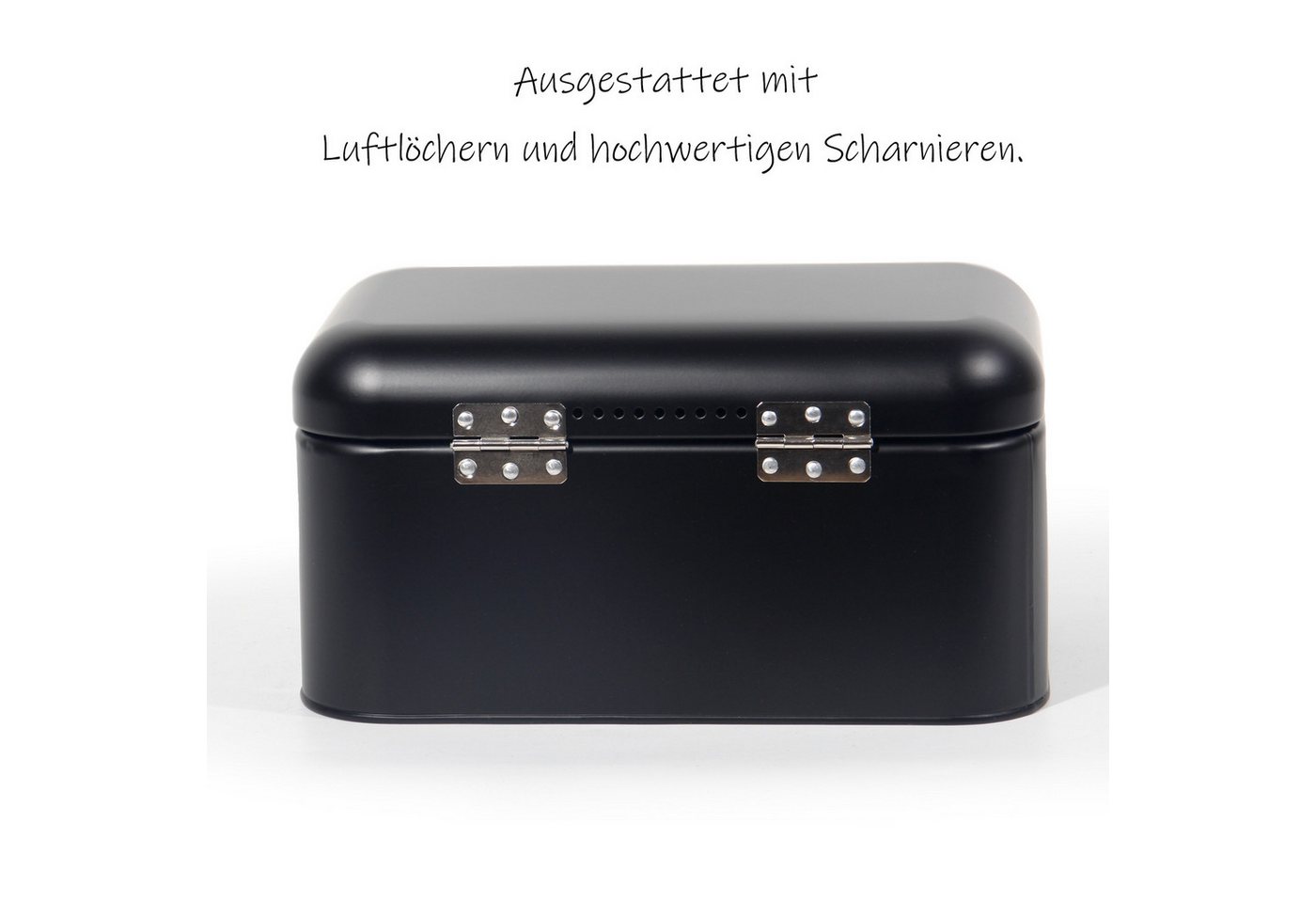 Zedelmaier Brotkasten Brotkasten aus Metall,Brot Lange Aufbewahren,Retro Brot Box mit Deckel, (2-tlg., MBH001&2), Stapelbar Brotaufbewahrungsbox – Bild 4 von 5
