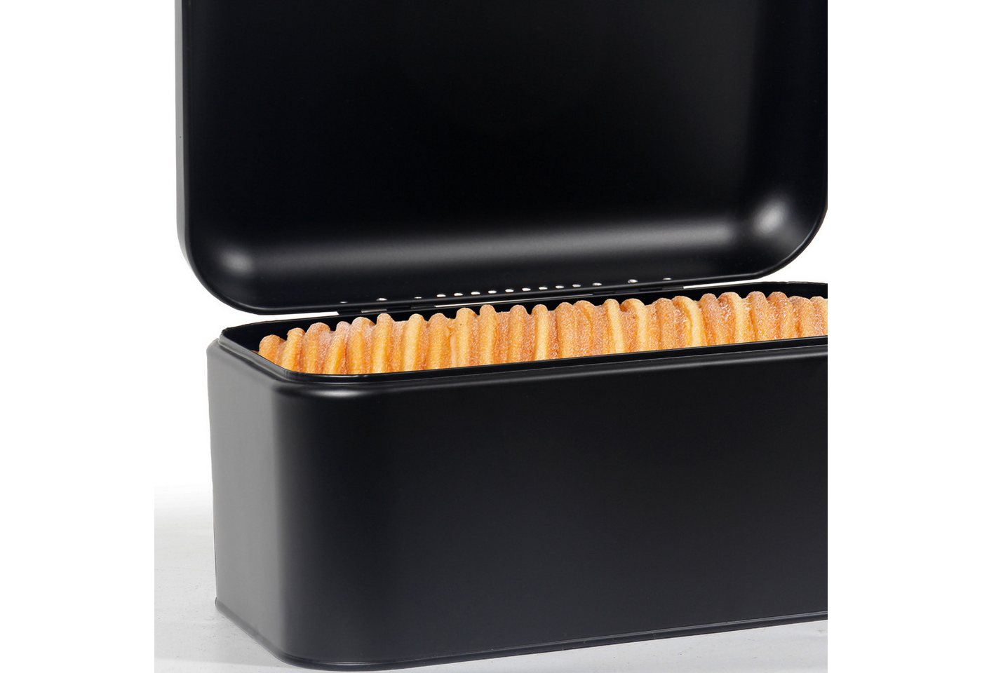 Zedelmaier Brotkasten Brotkasten aus Metall,Brot Lange Aufbewahren,Retro Brot Box mit Deckel, (2-tlg., MBH001&2), Stapelbar Brotaufbewahrungsbox – Bild 5 von 5