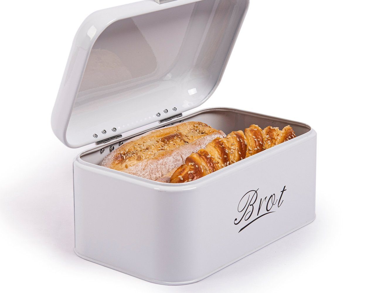 Zedelmaier Brotkasten Brotkasten aus Metall,Brot Lange Aufbewahren,Retro Brot Box mit Deckel, (1-tlg., MBH001&2), Stapelbar Brotaufbewahrungsbox – Bild 3 von 5