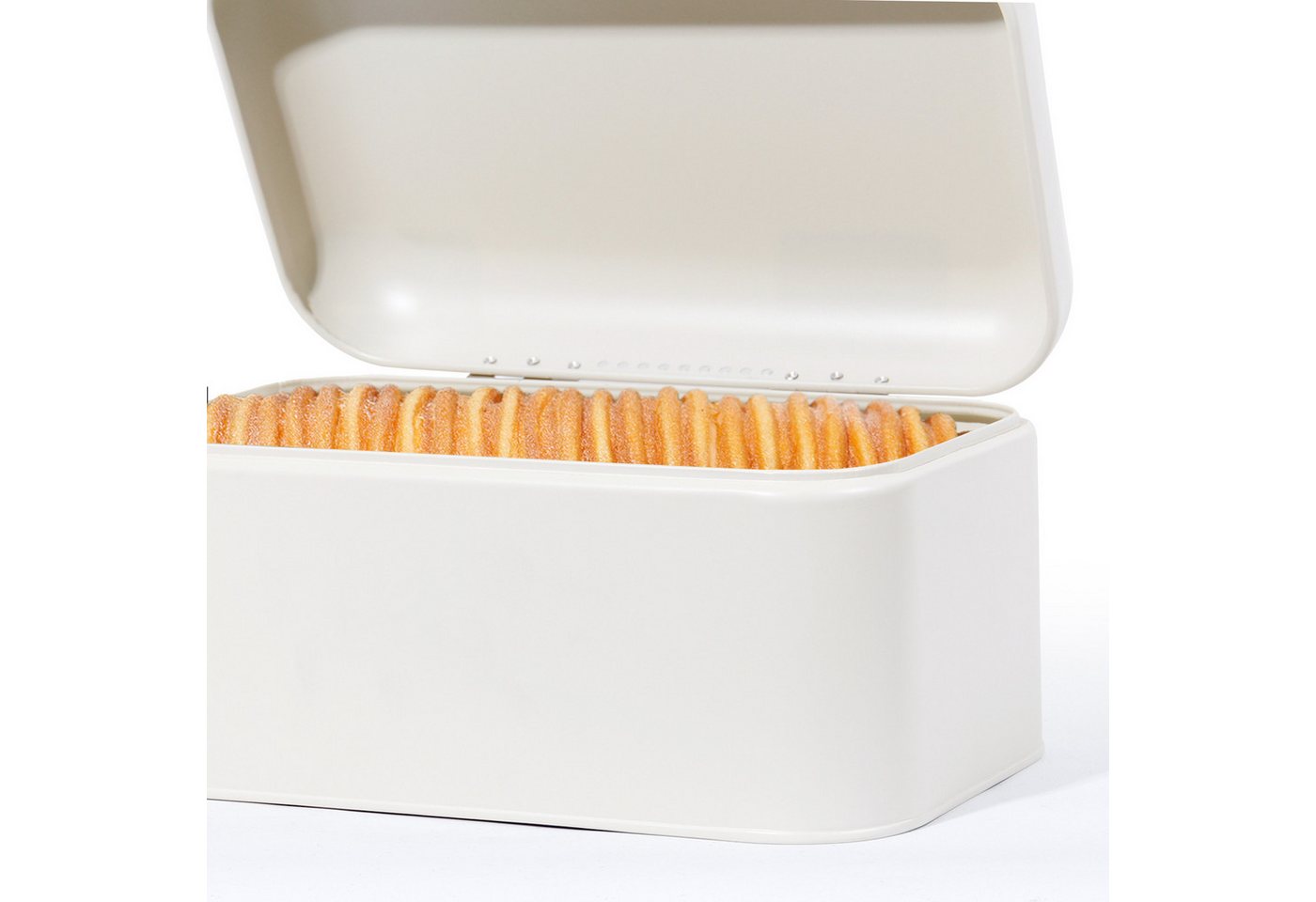 Zedelmaier Brotkasten Brotkasten aus Metall,Brot Lange Aufbewahren,Retro Brot Box mit Deckel, (2-tlg., MBH001&2), Stapelbar Brotaufbewahrungsbox – Bild 5 von 5