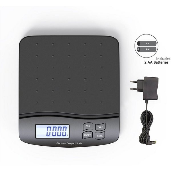 Zedelmaier Feinwaage Digitale Packetwaage Postwaage, Waage für Büro/Haus/Lager/Markt, bis 30kg, Tara, PCS,ABS, Batterien enthalten
