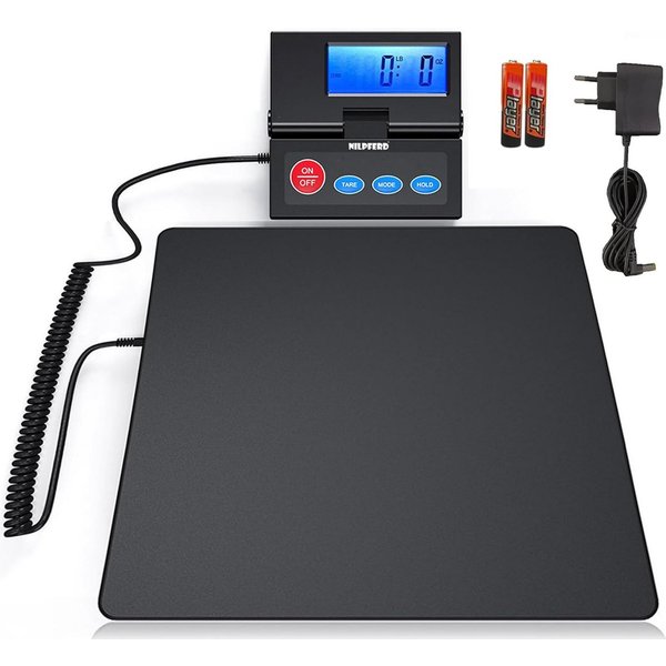 Zedelmaier Feinwaage Digitale Packetwaage Postwaage mit wandmontierbarem LCD-Display, (Wand Display Paketwaage), Briefwaage bis 50kg, d=2g, Robustes ABS, Batter