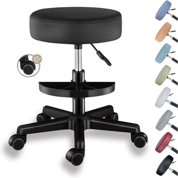 Zedelmaier Hocker Drehhocker Bürohocker Barhocker Arbeitshocker Polsterung, 44-58cm Höhenverstellbarer, Werkzeugablage mit unterteilten Fächern