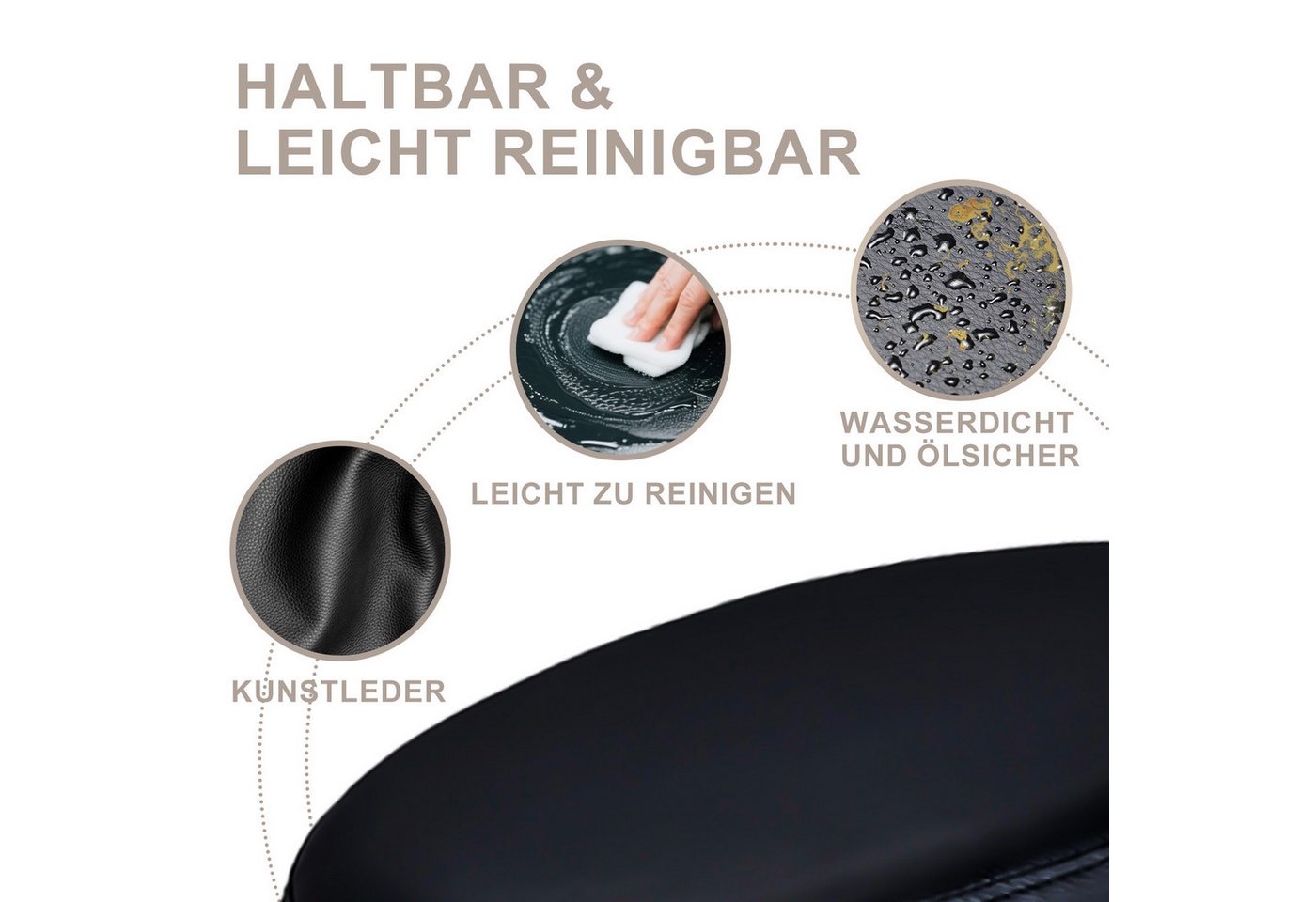 Zedelmaier Hocker Drehhocker Bürohocker Barhocker Arbeitshocker Polsterung, 44-58cm Höhenverstellbarer, Werkzeugablage mit unterteilten Fächern – Bild 4 von 5