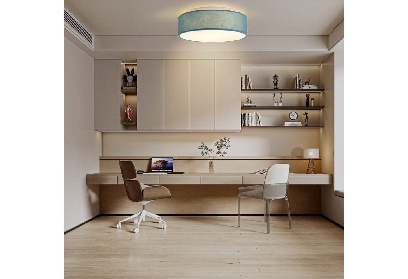 Zedelmaier Lampenschirm Deckenlampe Deckenleuchte Stoff, Max.40W/E27, ohne Leuchtmittel, Geeignet für Wohnzimmer Schlafzimmer Küche Flur Kinderzimmer – Bild 3 von 5