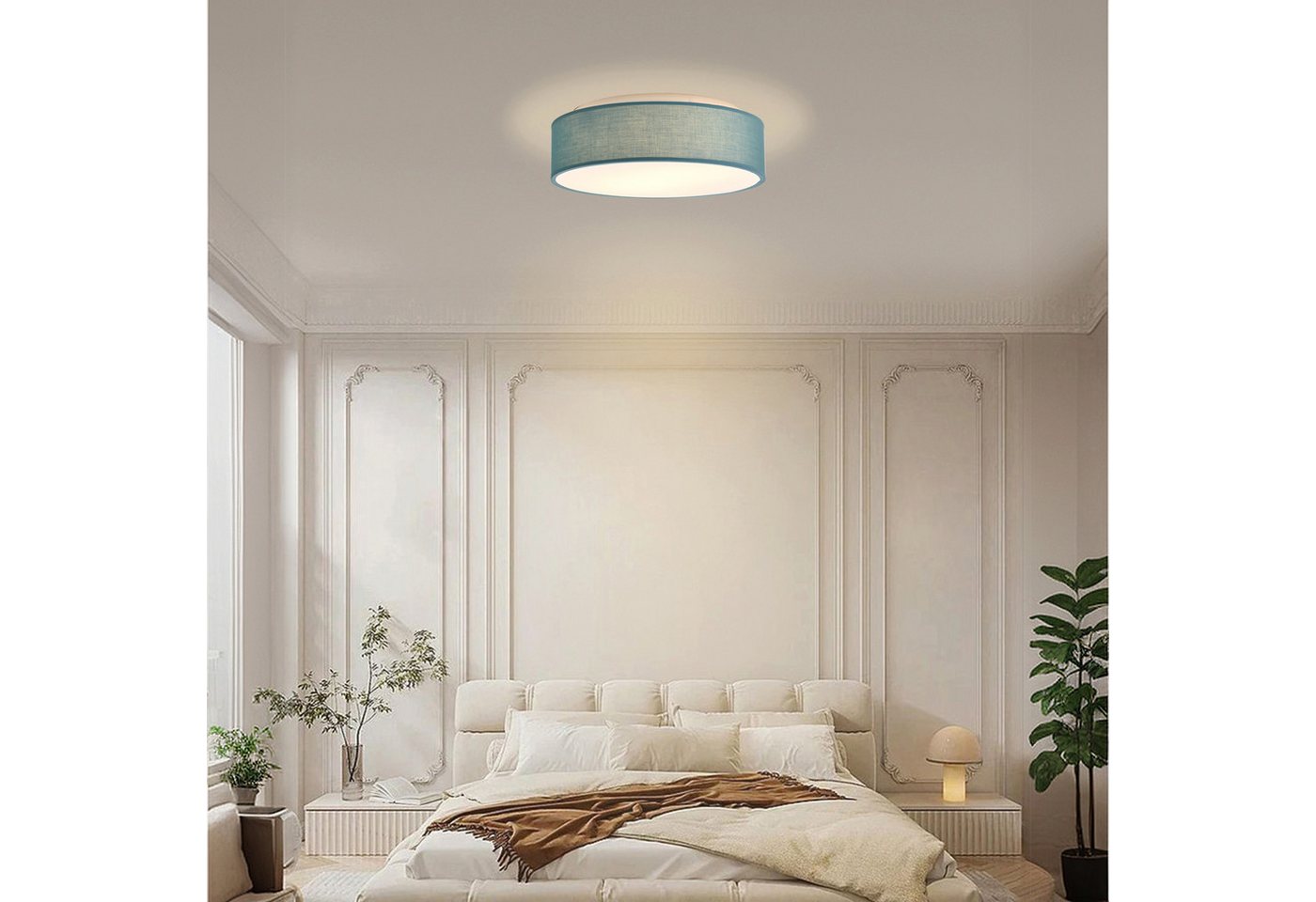 Zedelmaier Lampenschirm Deckenlampe Deckenleuchte Stoff, Max.40W/E27, ohne Leuchtmittel, Geeignet für Wohnzimmer Schlafzimmer Küche Flur Kinderzimmer – Bild 4 von 5