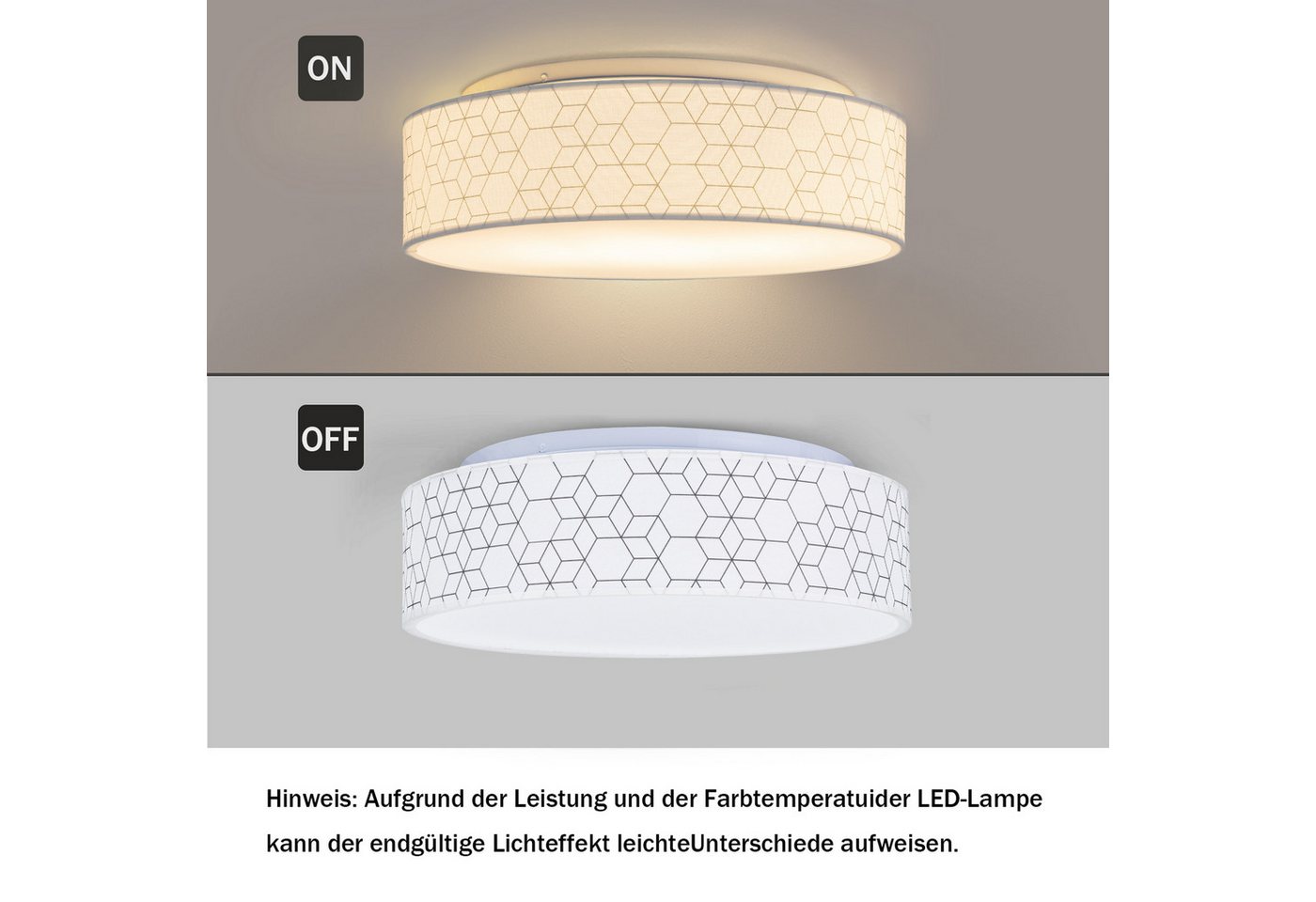 Zedelmaier Lampenschirm Deckenleuchte Deckenlampe Stoff, Max.40W/E27, ohne Leuchtmittel, Geeignet für Wohnzimmer Schlafzimmer Küche Flur Kinderzimmer – Bild 2 von 5