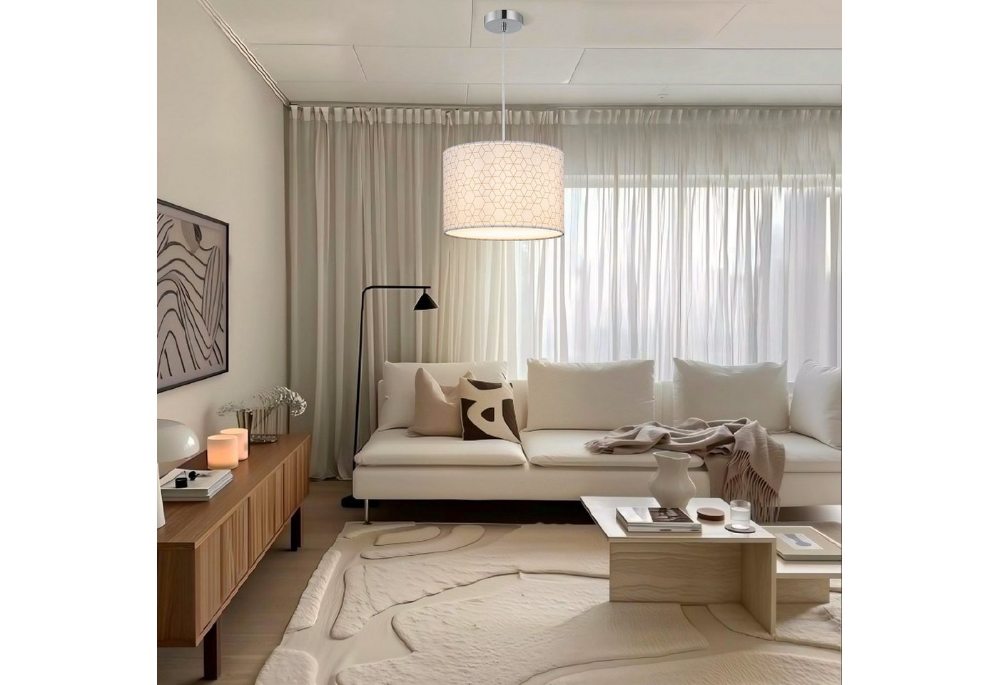 Zedelmaier Pendelleuchte Hängelampe hängend Deckenlampe E27x1/Max.40 W, ohne Leuchtmittel, Geeignet für Esszimmer Wohnzimmer Schlafzimmer Flur – Bild 5 von 5
