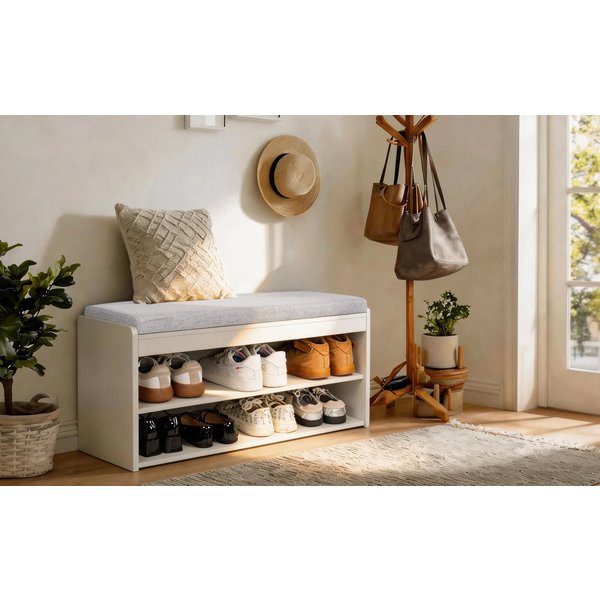 Zedelmaier Sitzbank mit Sitzbank Schuhregal mit Sitzbank 76 x 30 x 45 cm
