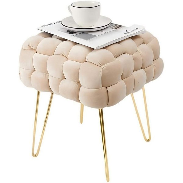 Zedelmaier Sitzhocker Ottoman Sitzbank Schminktisch Hocker Fußhocker Polsterhocker (ZDV42-CM), Größe: L38*B38*H41,5cm Goldene Beine