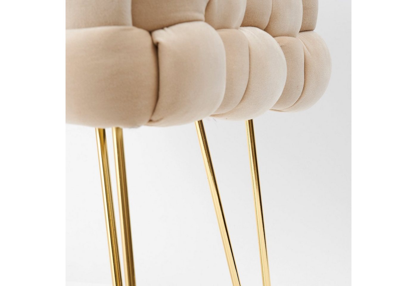 Zedelmaier Sitzhocker Ottoman Sitzbank Schminktisch Hocker Fußhocker Polsterhocker (ZDV42-CM), Größe: L38*B38*H41,5cm Goldene Beine – Bild 4 von 5
