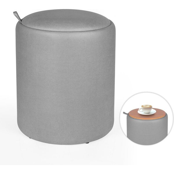 Zedelmaier Sitzhocker rund Hocker Zylindrischer Samthocker Fußbank (Set), mit stauraum