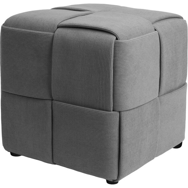 Zedelmaier Sitzhocker Sitzwürfel mit Kreuzgeflecht, handgefertigter Hocker aus Cordstoff, extrabreite 40 cm, belastbar bis 150 kg als Fußbank, Schuhbank