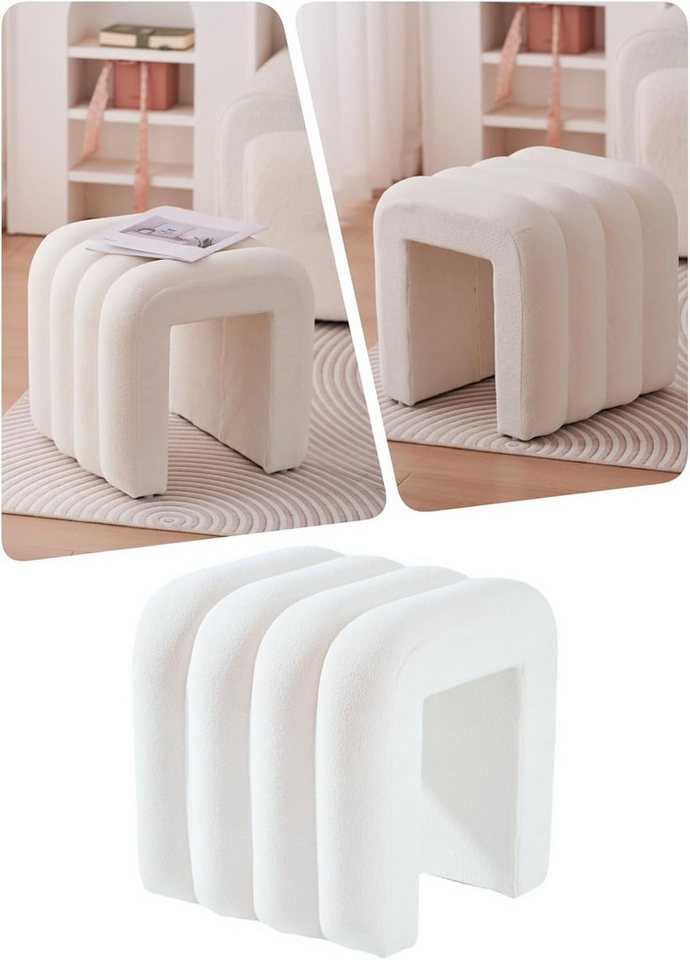 Zedelmaier Sitzhocker Stilvolle Sitzhocker, Polsterhocker, Fußhocker, Schminktisch Hocker – Bild 5 von 5