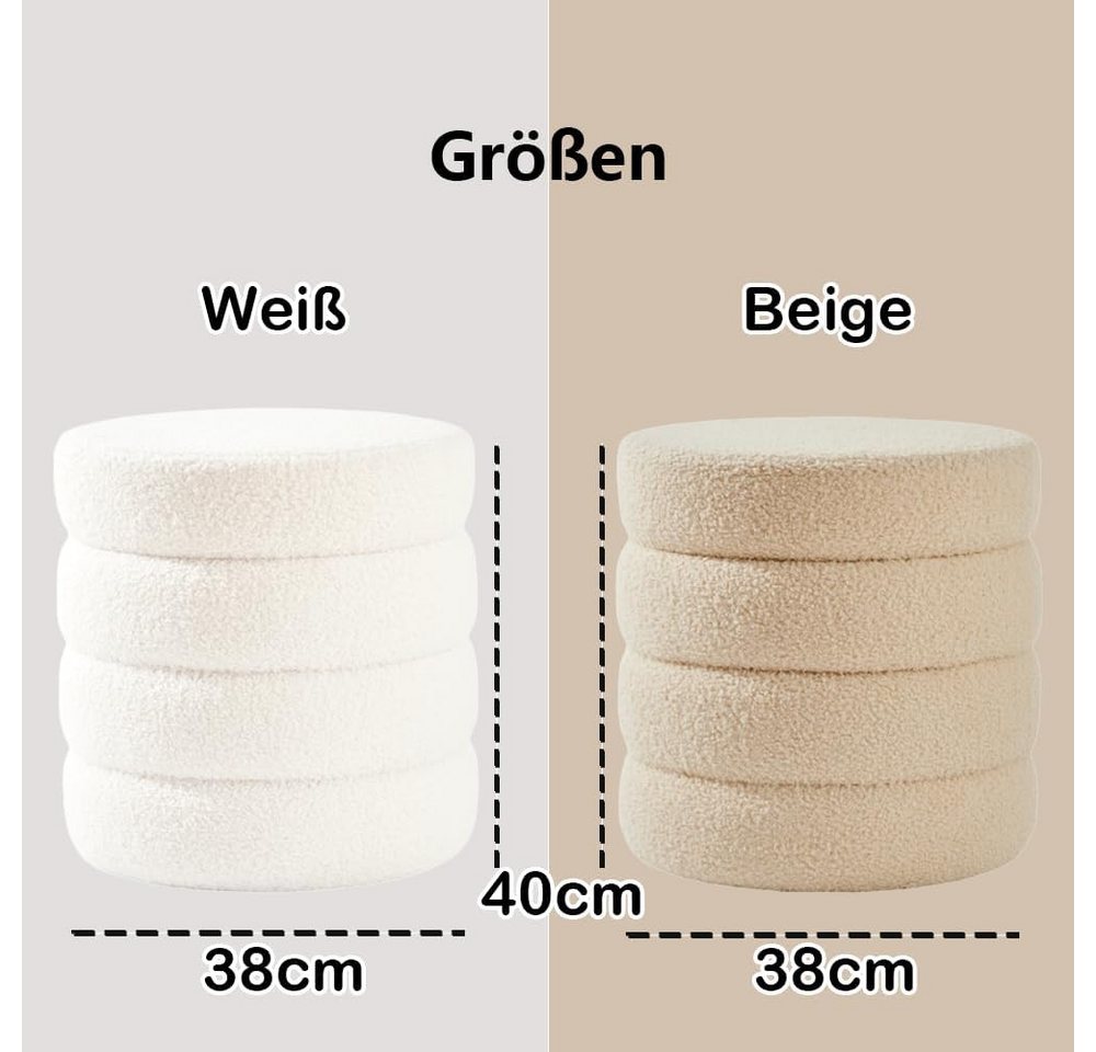 Zedelmaier Sitzhocker Stilvolle Sitzhocker, Polsterhocker, Fußhocker, Schminktisch Hocker – Bild 2 von 5