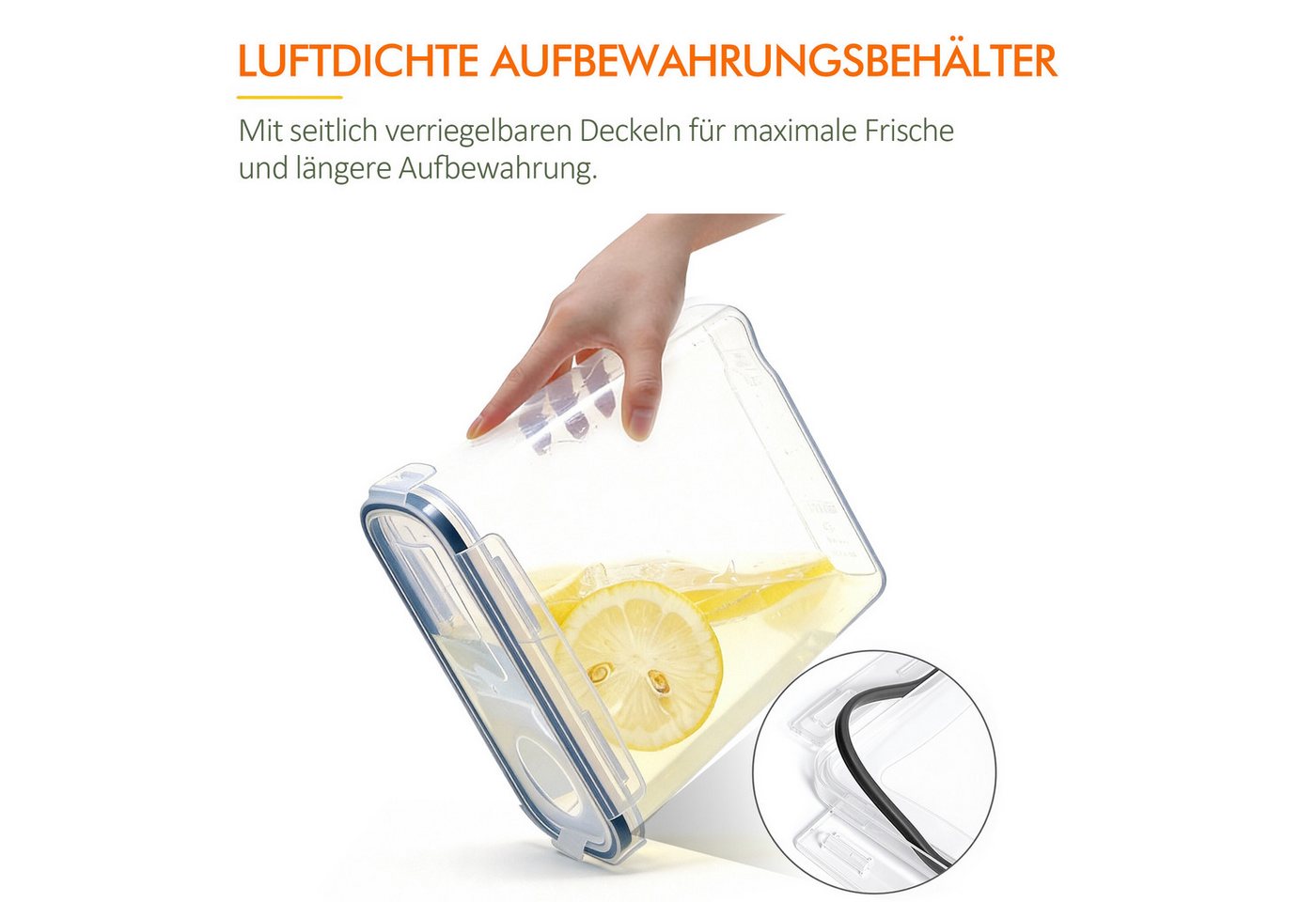 Zedelmaier Vorratsdose Vorratsdosen mit Deckel, Vorratsbehälter Set, Aufbewahrungsbox Küche, (Set, 6-tlg), BPA Frei, Luftdicht, Vorratsdosen für trockenen Leben – Bild 3 von 5