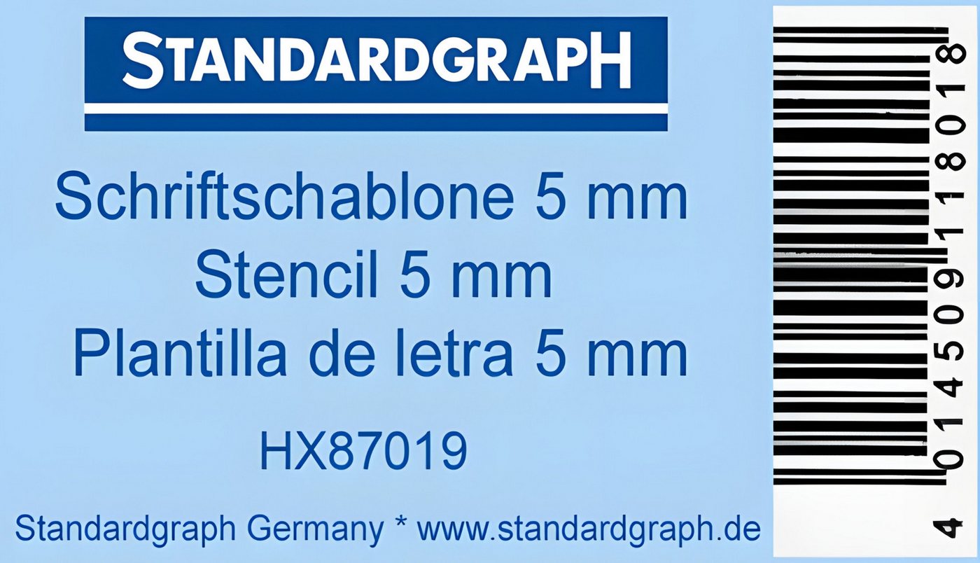 STANDARDGRAPH Zeichenlineal Standardgraph Schablone Standard-Schrift 5 mm Groß- und – Bild 2 von 4