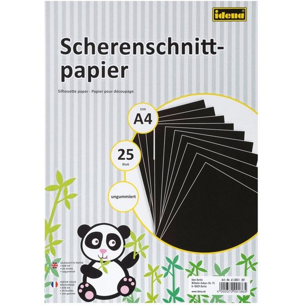 Idena Zeichenpapier Idena 610051 - Scherenschnittpapier DIN A4, 25 Blatt, ungummiert