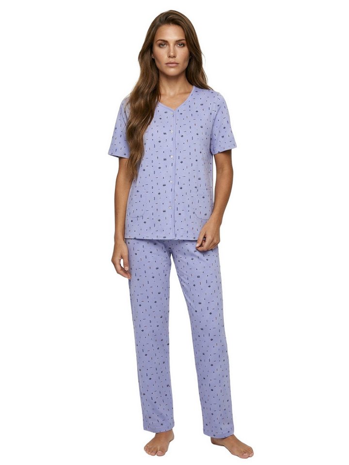 zeitlos Pyjama Auge Kurzarm-Set Schlafanzug – Bild 2 von 5