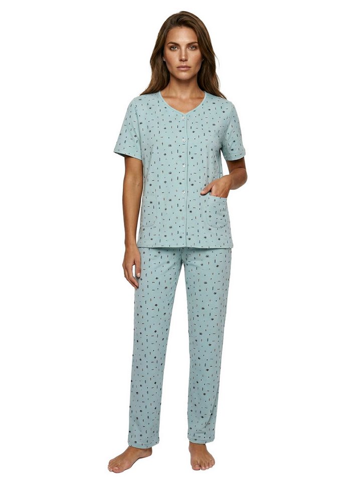 zeitlos Pyjama Auge Kurzarm-Set Schlafanzug – Bild 2 von 5